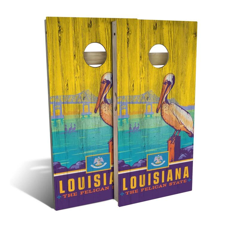 Louisiana State Pride Outdoor Cornhole Board Set - Board Wraps Only - NO Accessories