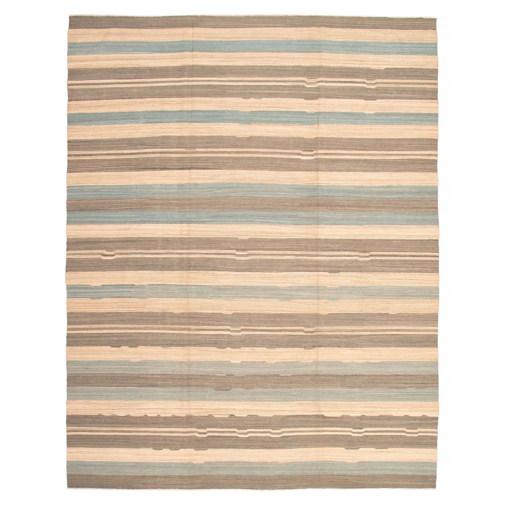 ECARPETGALLERY Flat-Weave Ankara FW Beige Wool Kilim - 10'5 x 13'4