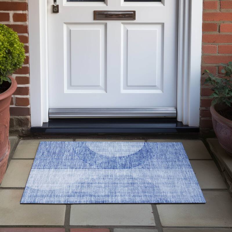 Machine Washable Indoor/ Outdoor Chantille Contemporary Geo Rug