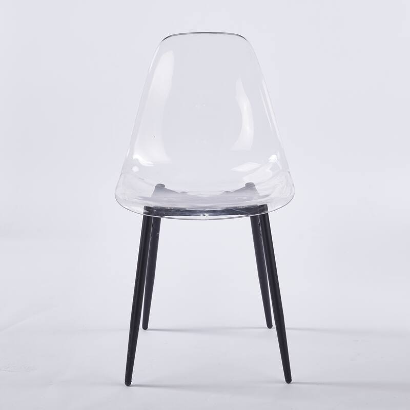 Transparent Shell Dining Chairs, Metal Legs Modern Design, Set of 4