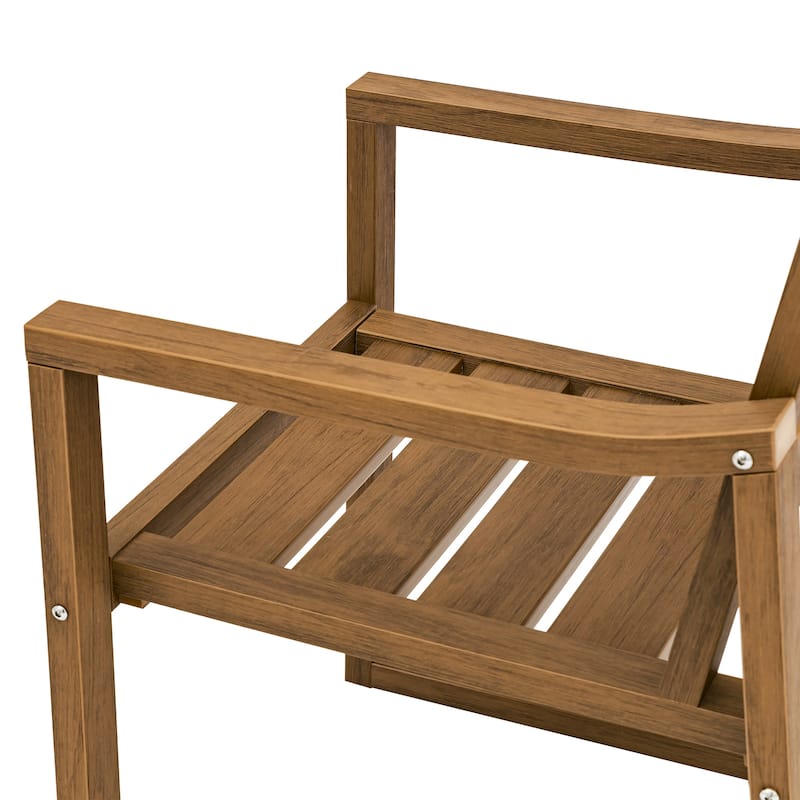 Stationary All-Weather Patio Square-Leg HDPS Dining Chairs (Set of 2) - 23.6"D x 24.6"W x 34.6"H