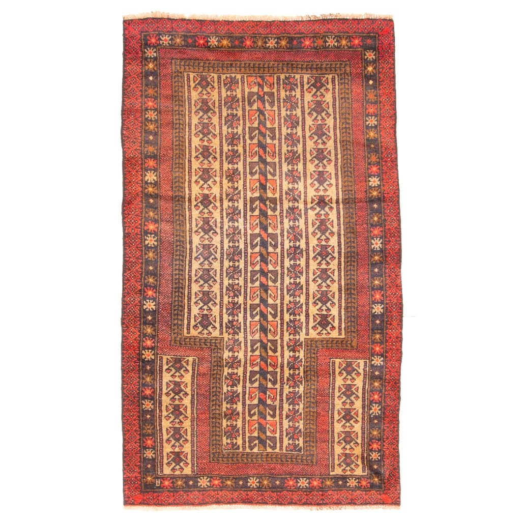 ECARPETGALLERY Hand-knotted Teimani Tan Wool Rug - 2'9 x 5'0