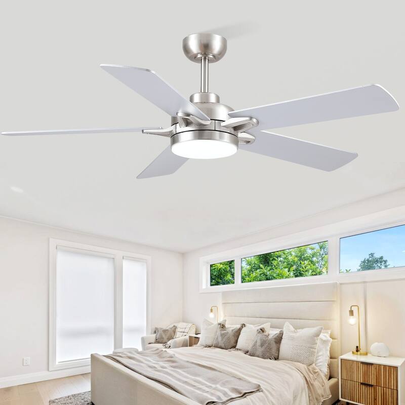 52" Indoor and Outdoor Ceiling Fan with Light Modern Ceiling Fan ,Remote and APP Conrol - 52 Inches