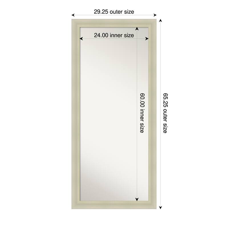 Oliver Non-Beveled Wood Framed Full-Length Floor Leaner Mirror - 29 x 65 in - Oliver Warm Silver