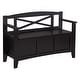 preview thumbnail 1 of 10, Entryway Bench with Flip Up Storage Black