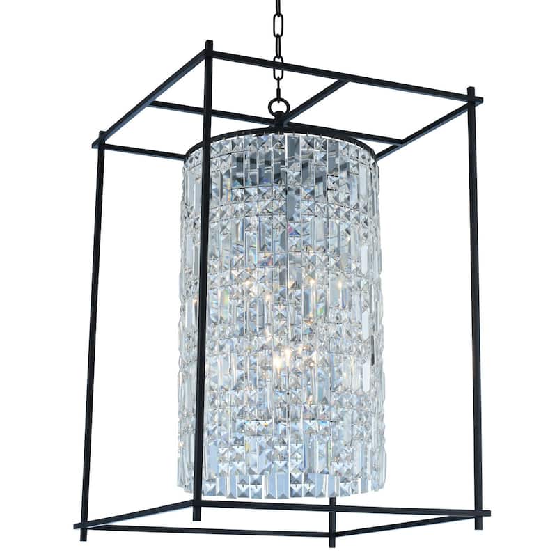 Allegri 036151-FR001 Joni 30" Wide Pendant with Firenze Crystal - Matte Black