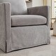 preview thumbnail 11 of 11, Swivel Accent Chair, Upholstered Skirted Swivel Chair with Removable Back Cushion, 360 Degree Comfy Armchair