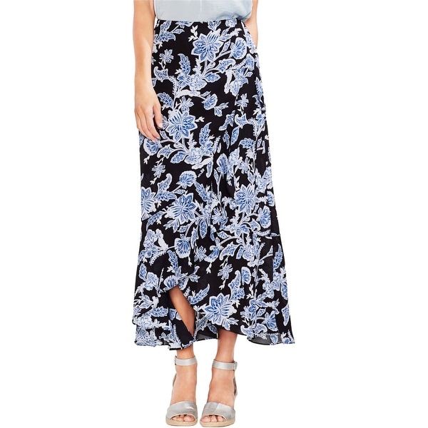 Vince Camuto Womens Ruffled Wrap Skirt, Blue, 2. Opens flyout.