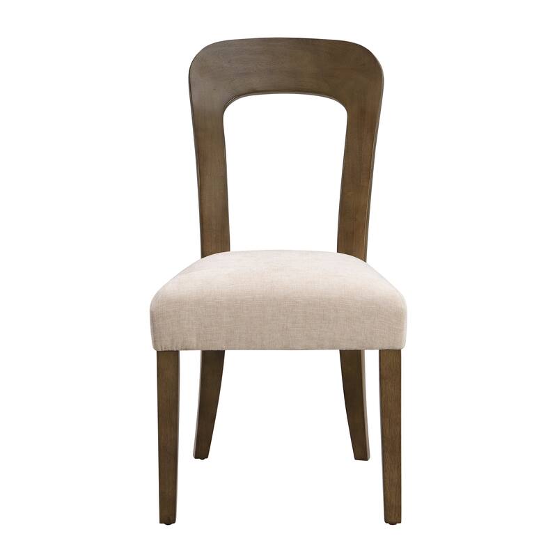 Modern 2 Piece Wooden Fabric Dining Chair with Backrest, Cushion，Anti Scratch Pad for Dining Room Kitchen Living Room Bedroom