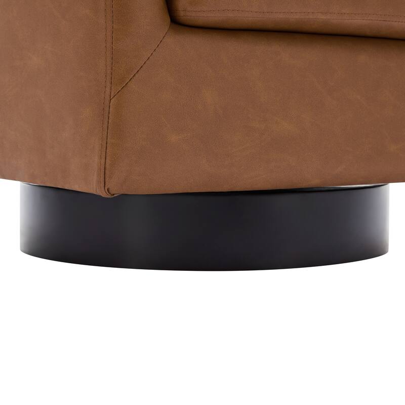 Round Barrel Armchair 360-Degree Swivel Accent Chairs