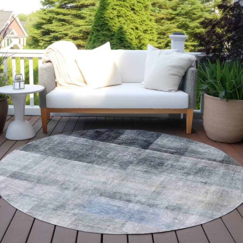 Alrito Ombre Weather Resistant Blended Style Outdoor Rug