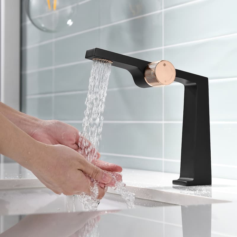 Rbrohant Single Handle Bathroom Faucets, Creative Water Outlet Design Single Hole Bathroom Sink Faucet