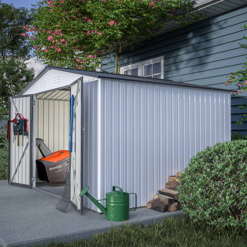Rust-resistant Metal Garden Shed with Lockable Doors Outdoor Storage Shed Tool Shed, Integrated Vents, Water-proof