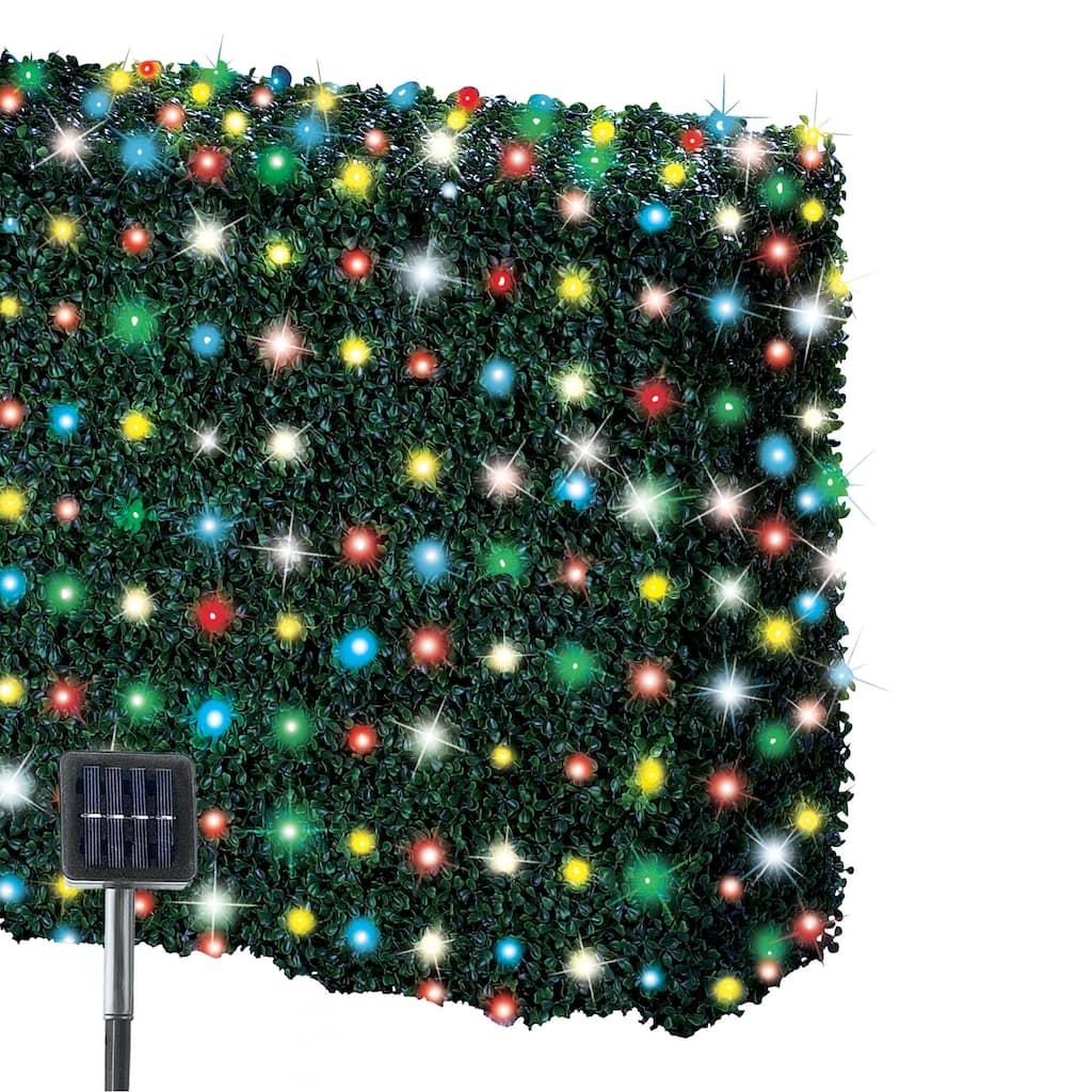 Outdoor Solar LED Christmas Net Lights with Steady or Flashing Modes - NO SIZE