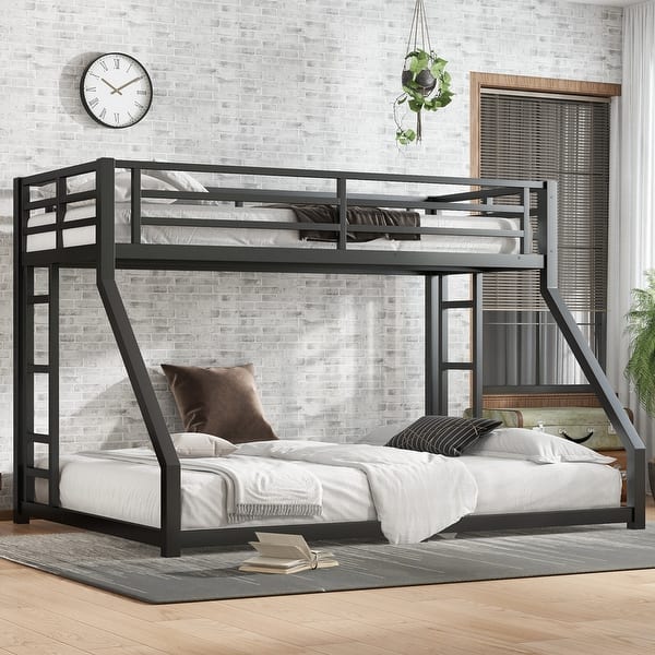 slide 2 of 6, Twin XL over Queen Size Metal Bunk Bed for Teens and Adults
