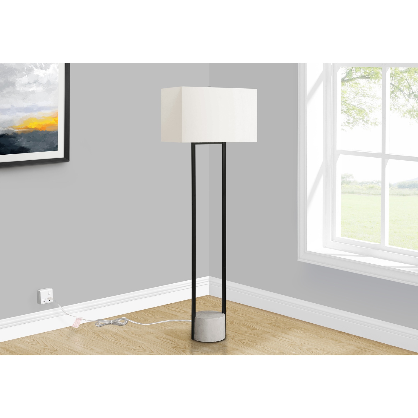 Black and cream floor lamp hot sale
