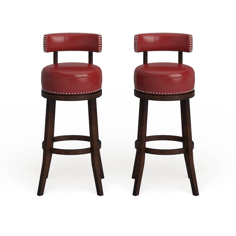 Rogers Transitional Faux Leather Swivel Barstool (Set of 2) by Copper Grove