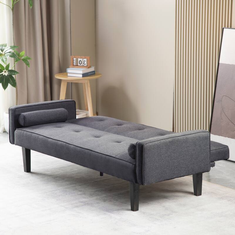 Modern Living Room Linen Sofa Bed, Folding Recliner Futon Couch Sleeper
