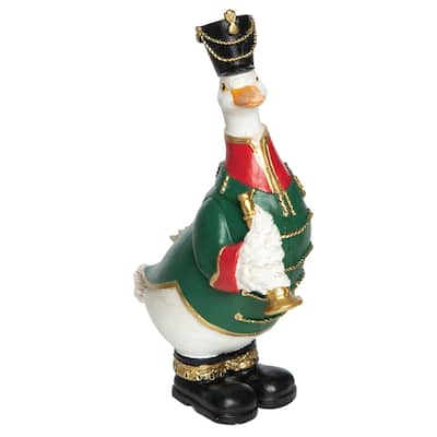 Transpac Resin 7.5 in. Multicolored Christmas Duck Nutcracker Figurine