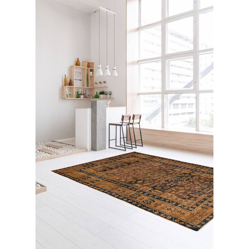 ECARPETGALLERY Hand-knotted Antalya Vintage Brown Wool Rug - 4'11 x 8'4