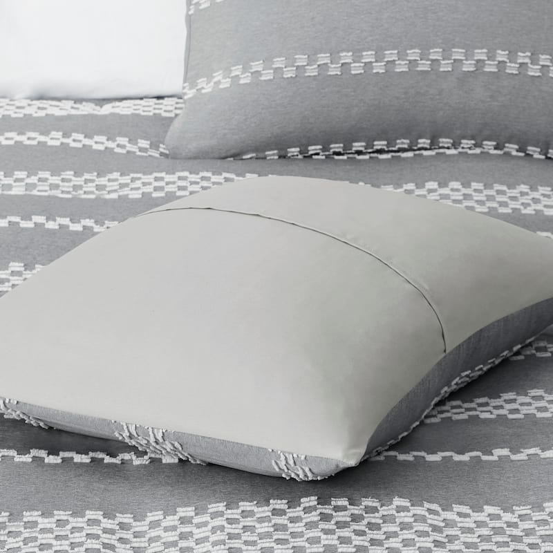 Madison Park Hendry 5 Piece Clipped Jacquard Comforter Set with Throw Pillows