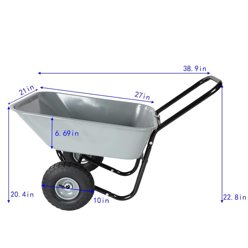Two-wheeled cart, garden cart - Grey