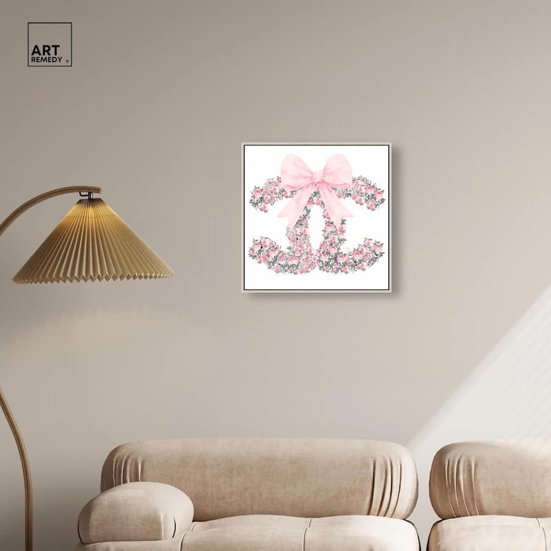 Makes Me Wonder Pink Bow Canvas by Art Remedy