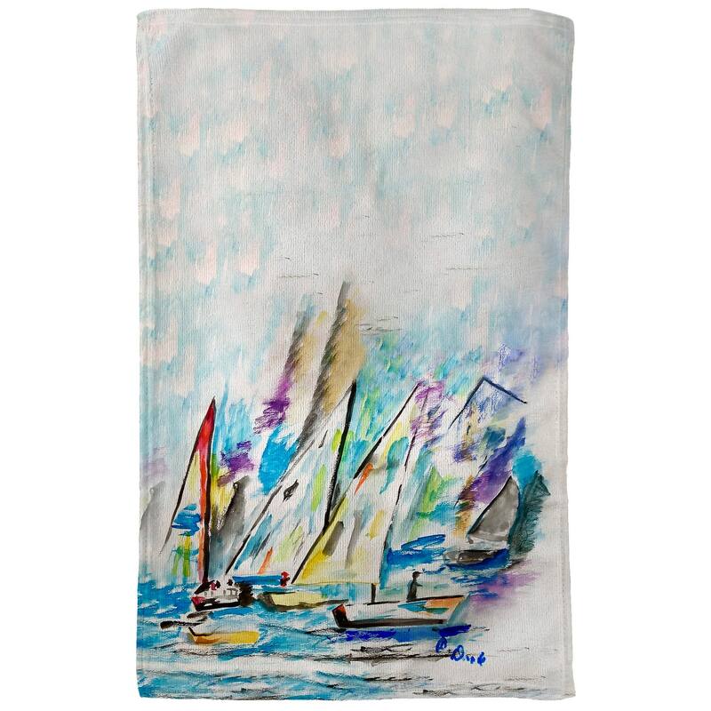 Betsy's New Sailboats Kitchen Towel - 16x25