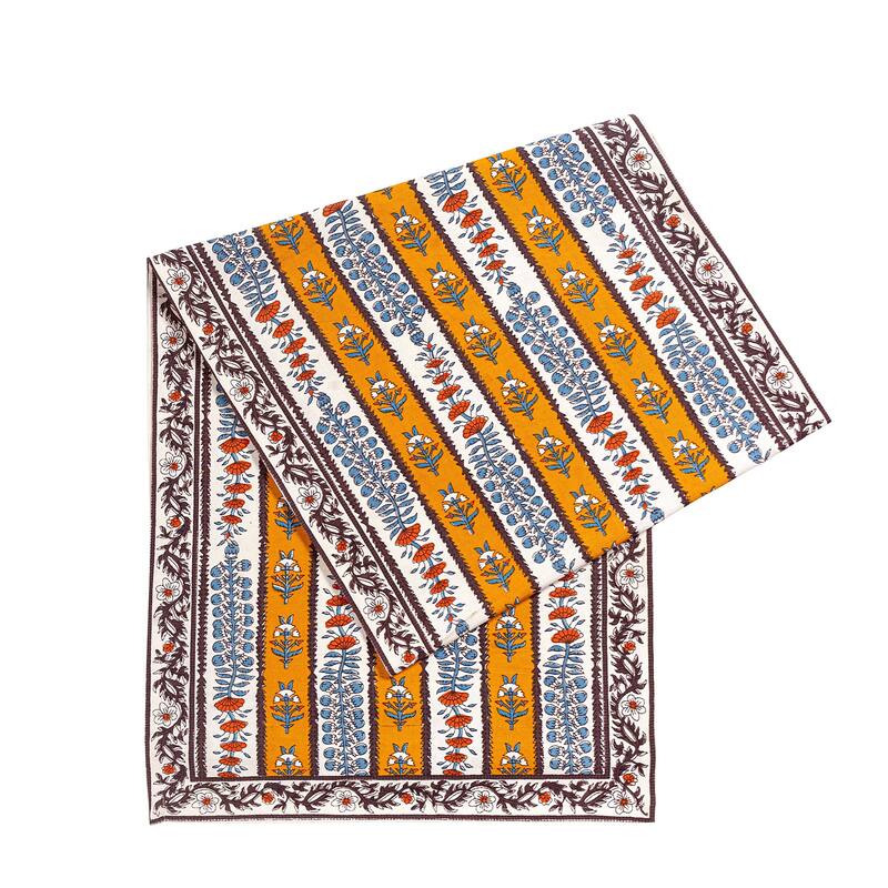 Couleur Nature Provence Avignon Runner - Dijon/Blue - 16" x 72" - 16 x 72