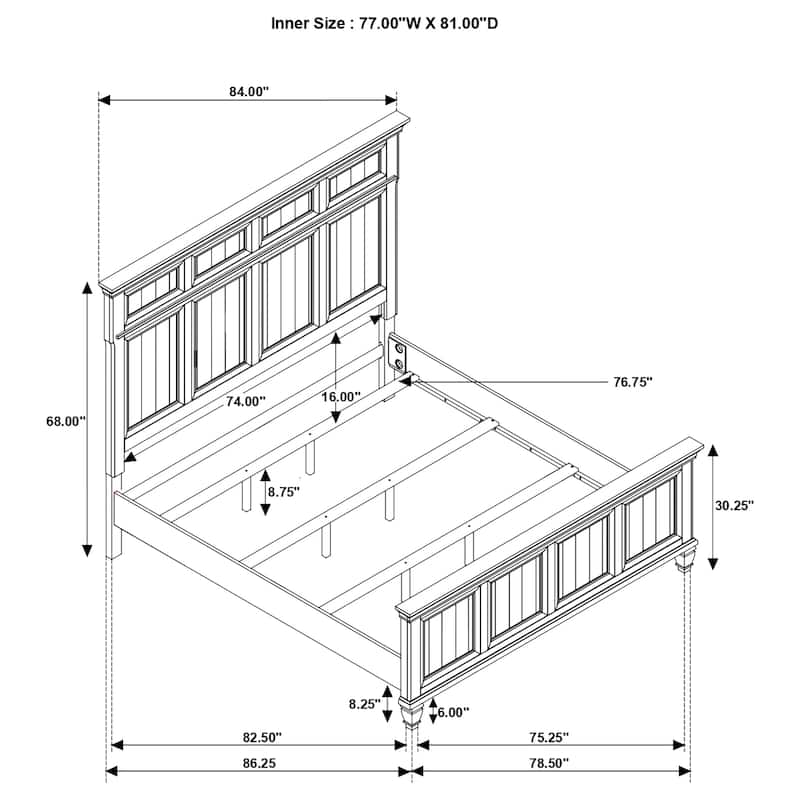 Avenue Farmhouse Tall Headboard Wood Panel Bed