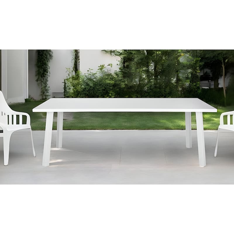 HomeRoots 87" White Aluminum Outdoor Dining Table - White