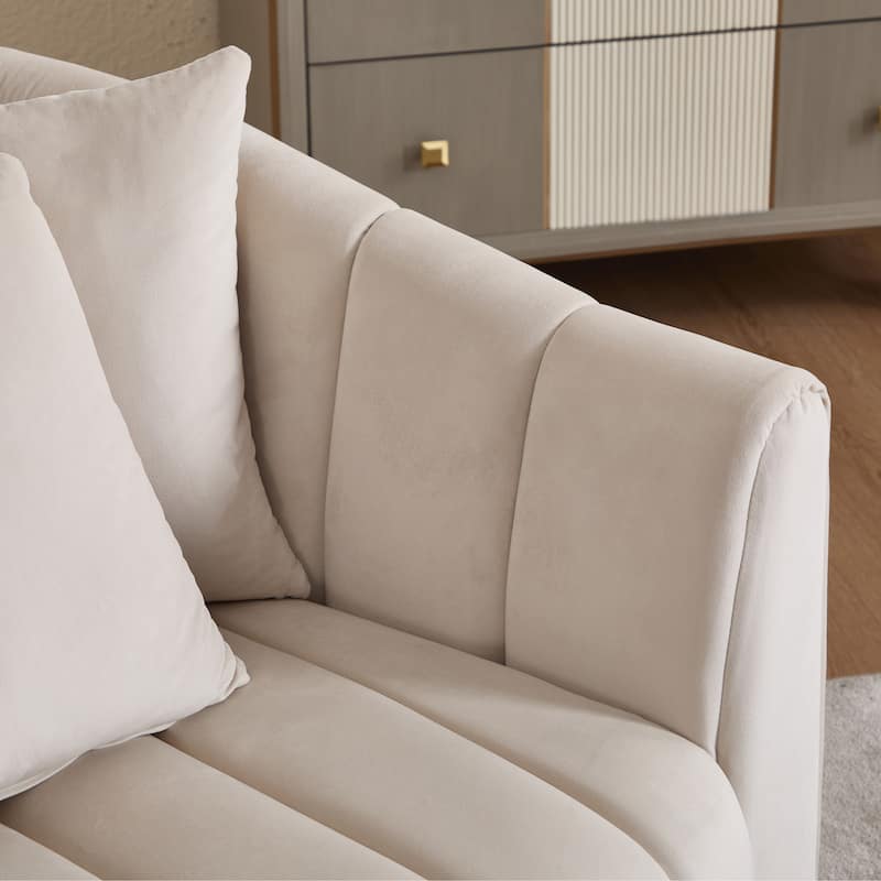 40.4"W Modern Swivel Accent Chair,Swivel Single Sofa Chair with Ottoman