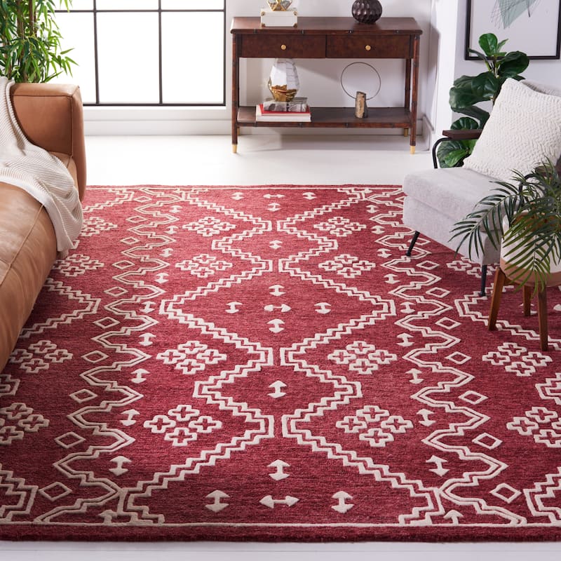 SAFAVIEH Handmade Abstract Ruveyda Modern Wool Rug