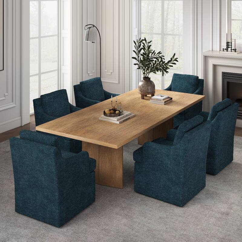 Upholstered Dining Chairs, Modern Kitchen Chairs Dinner Chairs with 4 Casters