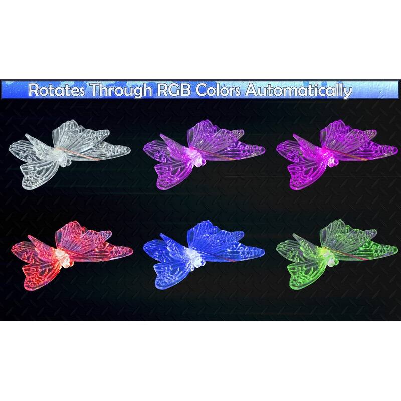 Solar Wind Chimes Butterfly Solar Lights and LED Wind Chimes RGB Color Changing