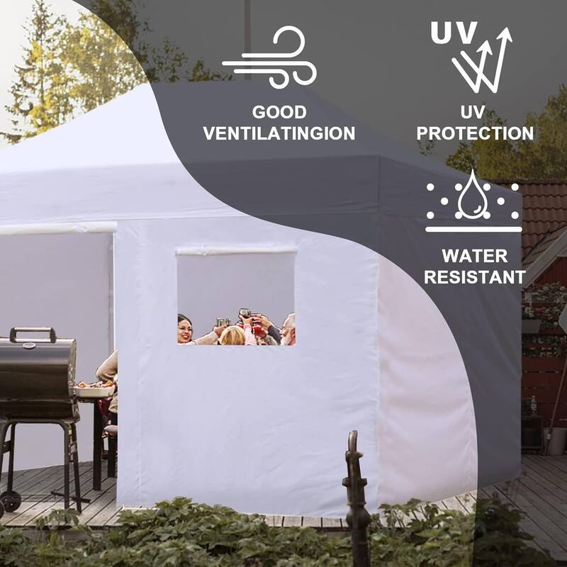 Aeocia Full Zippered Walls for 10x15 Easy Pop Up Canopy Tent 4 Sidewalls ONLY