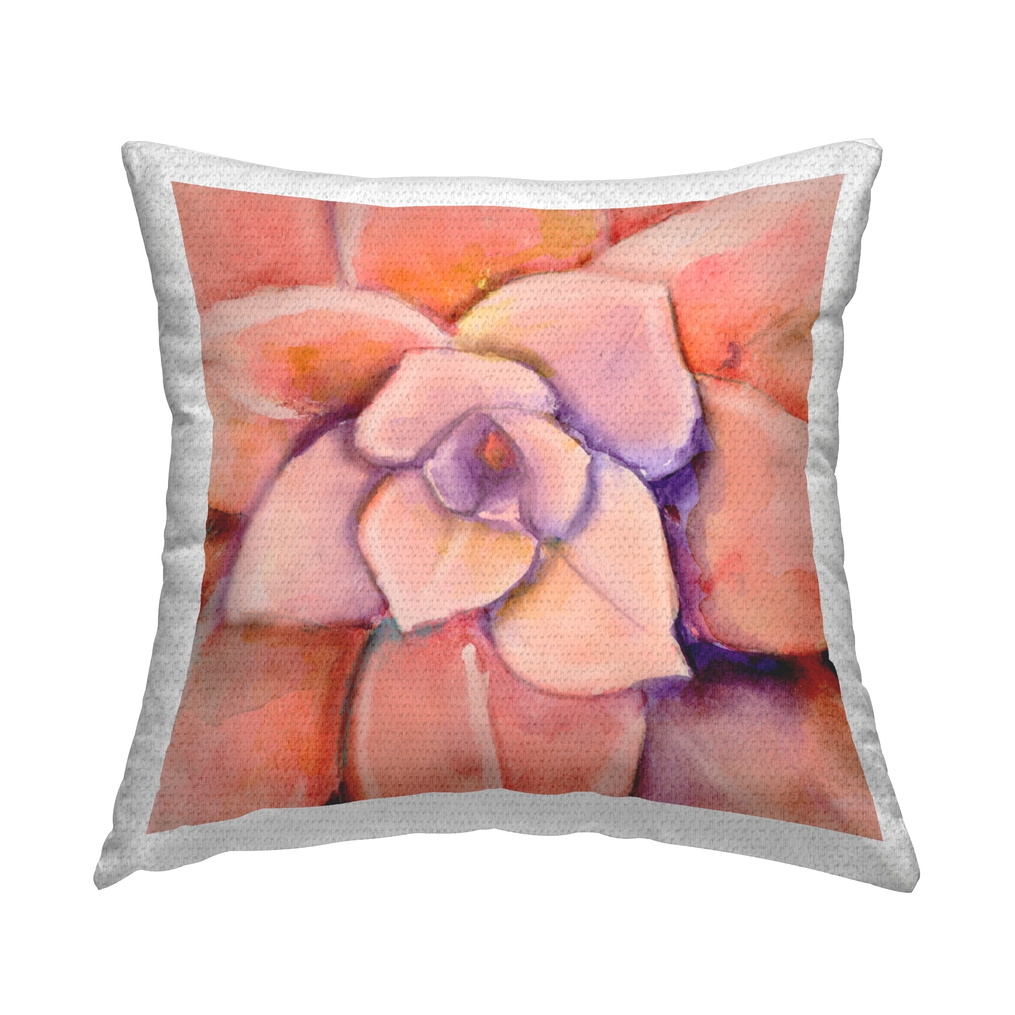 Stupell Peach Succulent Plant Leaves Printed Outdoor Throw Pillow Design by Patricia Pinto