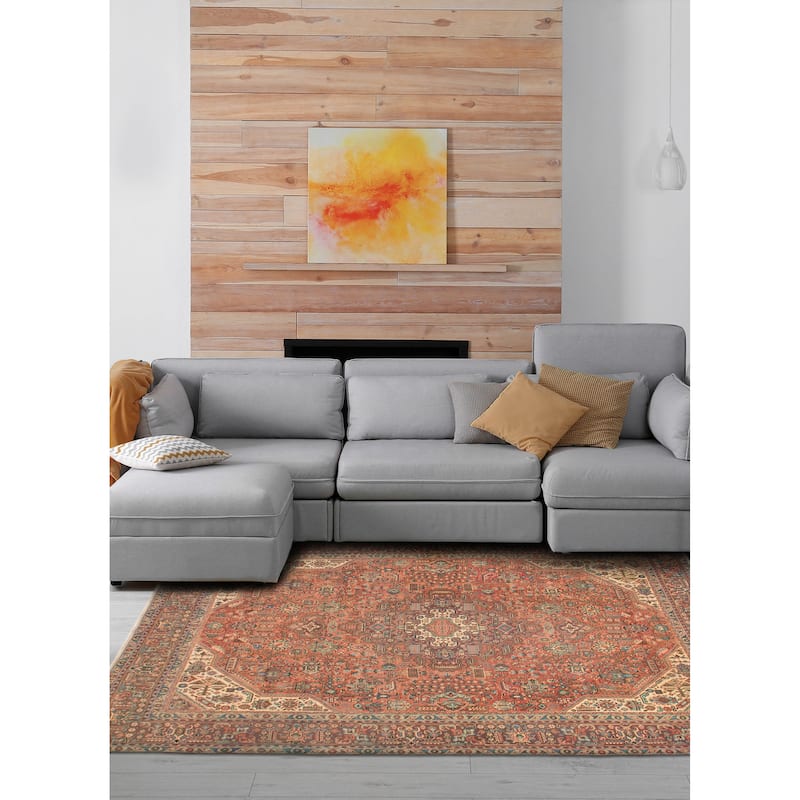 ECARPETGALLERY Hand-knotted Antalya Vintage Dark Copper Wool Rug - 9'5 x 12'7