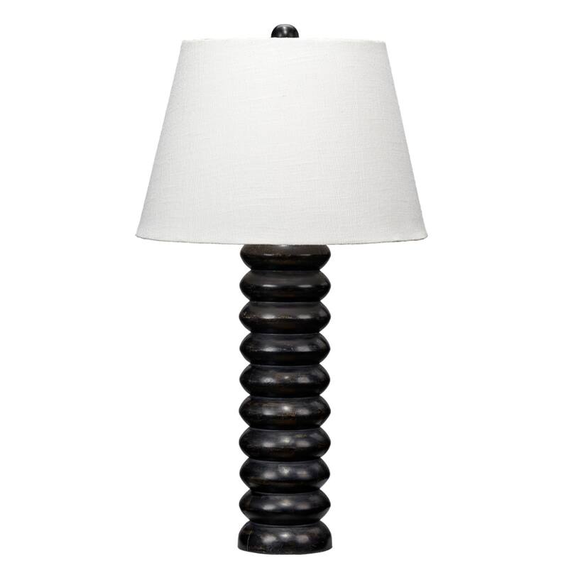 Jamie Young Abacus Mango Wood Table Lamp with Linen Shade - Black