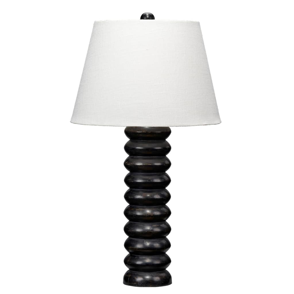 Jamie Young Abacus Mango Wood Table Lamp with Linen Shade