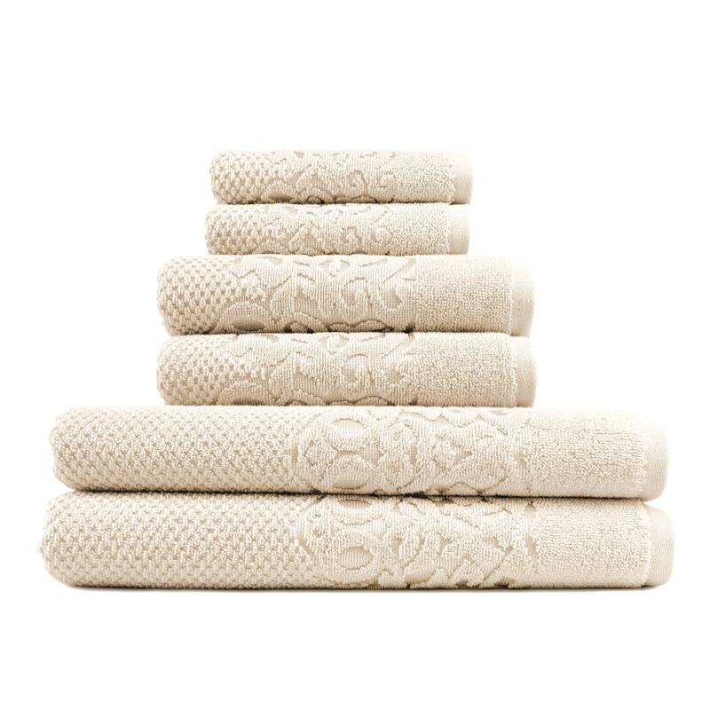 East'N Blue Galata Turkish Cotton Bath Towel Set (Set of 6) - (2 Bath Towel, 2 Hand Towel, 2 Washcloth)
