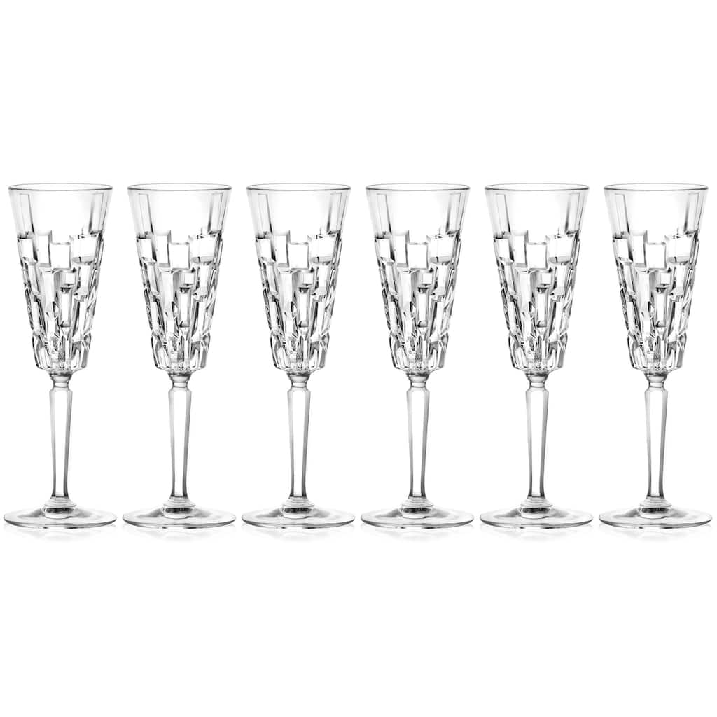 Majestic Gifts Inc. Wedding Champagne Flute Glasses - 6.3 oz, Set/6 - 2.6"