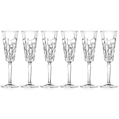 Majestic Gifts Inc. Wedding Champagne Flute Glasses - 6.3 oz, Set/6 - 2.6"