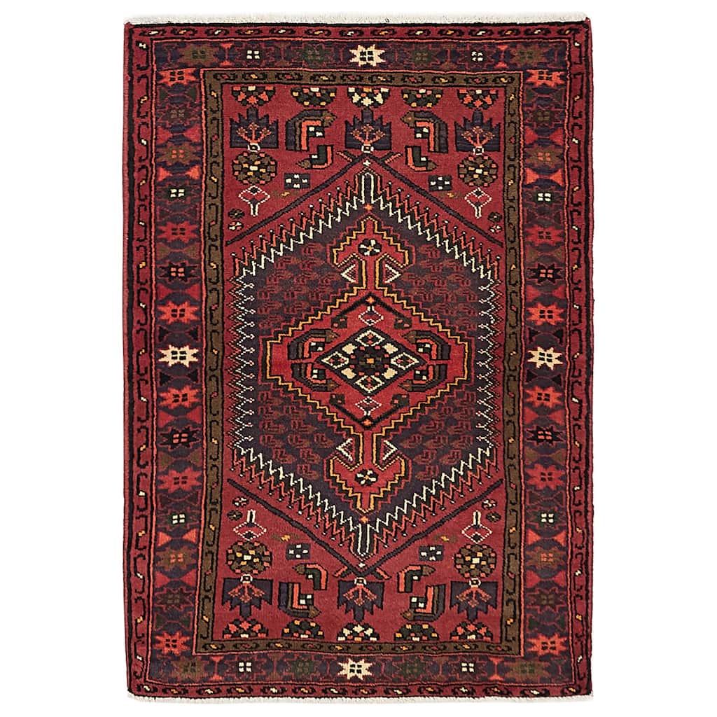 ECARPETGALLERY Hand-knotted Andelz Dark Red Wool Rug - 3'3 x 4'9