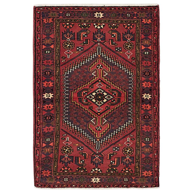 ECARPETGALLERY Hand-knotted Andelz Dark Red Wool Rug - 3'3 x 4'9