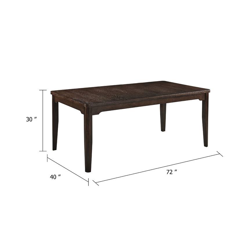 Hiun Dining Table, 72 Inch Rectangular Top w Tapered Legs, Oak Brown - Oak Brown
