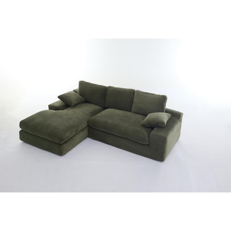 99x69" Modular Sofa,L-Shape Sleeper Couch,Modern Living Room Furniture - Army Green