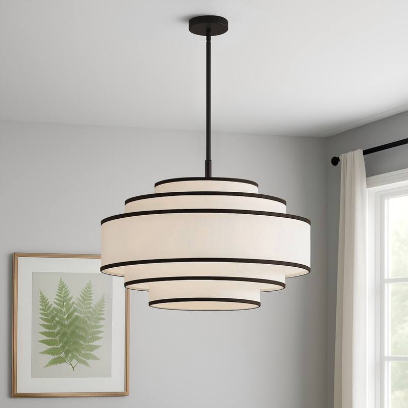 GetLedel 24" 5-Light Dimmable Tiered Drum Chandelier