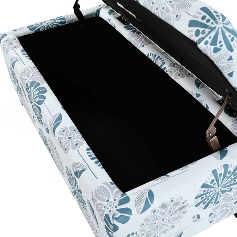 Versatile Floral Patterned Ottoman for Home with Hidden Compartment