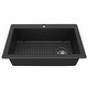 preview thumbnail 77 of 82, Karran Drop-In Quartz 33 in. 1-Hole Single Bowl Kitchen Sink Kit